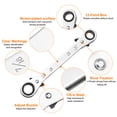 thumbnail image 3 of Uxcell 3/8" x 7/16" SAE 180° Double Box End Reversible Ratcheting Wrench, Silver Grey, 3 of 7