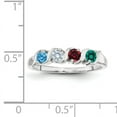 thumbnail image 2 of 925 Sterling Silver Rhodium-plated Synthetic 4-Stone Mother's Ring Size 7, 2 of 2