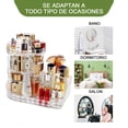 thumbnail image 4 of Organizador de Maquillaje Giratorio,Organizador de Maquillaje Giratorio 360° en forma de Carrusel Ajustable, Gran Capacidad, Porta Perfumes Giratorio, Organizador y Almacén para Maquillaje, 4 of 7