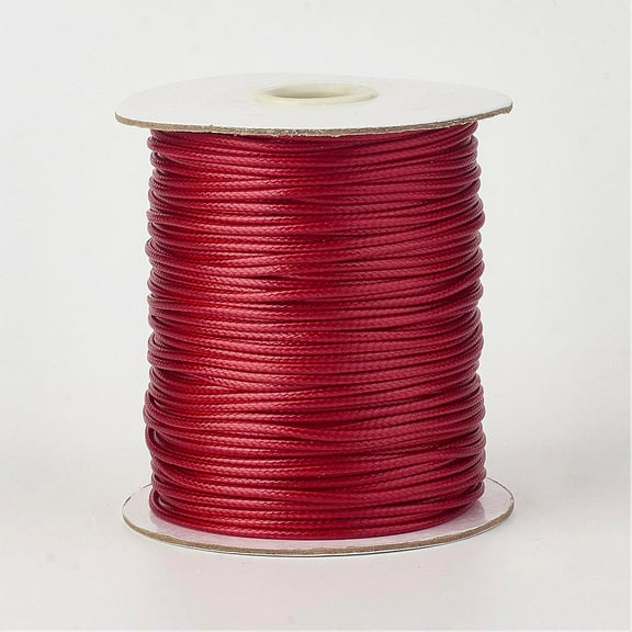 1roll Eco-Friendly Korean Waxed Polyester Cord Dark Red 1mm about 169.51~174.98 Yards(155~160m)/Roll