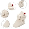 thumbnail image 5 of newwalpole Infant Boy Girl Warm Cotton Booties Baby Soft Sole Ankle Boots First Walkers Socks Shoes with Grippers Khaki for Size 4.5, 5 of 7