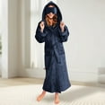 thumbnail image 2 of CAUYDY Bathrobes For Women Full Length Robe Ultra Soft Fleece Hooded Or Hoodless With Side Pockets For Relaxing At Home(A01-Coffee,S), 2 of 9