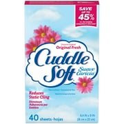 Cuddle Soft Sheets Fabric Softener Original Fresh, 40 Count