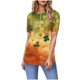 thumbnail image 1 of Tops de Cuello Redondo para las Mujeres Impreso Collar de Botón de Cremallera de Manga Corta, Top Casual para el Hogar Y el Uso Diario, 1 of 9