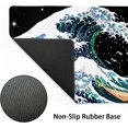 thumbnail image 4 of Japanese Black White Gaming Mouse Pad XXL Blue Green Sea Wave Moon Birds Extended Big Large Desk Mat Non-Slip Rubber Base Stitched Edge Long Keyboard Mousepad for PC Computer Laptop,35.4×15.7 in, 4 of 6