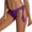 Purple, variant on Crochet Swimwear Bikini Bottom for Women Knitted Mesh Pattern Solid Color Side Tie Thong Bikini Swimsuit for Summer Swim Beach Resort