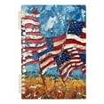 thumbnail image 2 of Usa Flags Ring Binder Notebook Journey Note Diary College Ruled Spiral Notebook Study Loose Leaf Paper A5 60 Pages, 2 of 8