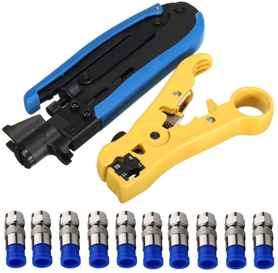 Cable Wire Stripper Cutter Tool For RJ45 Ethernet Network Coax Coaxial RG6 RG59 