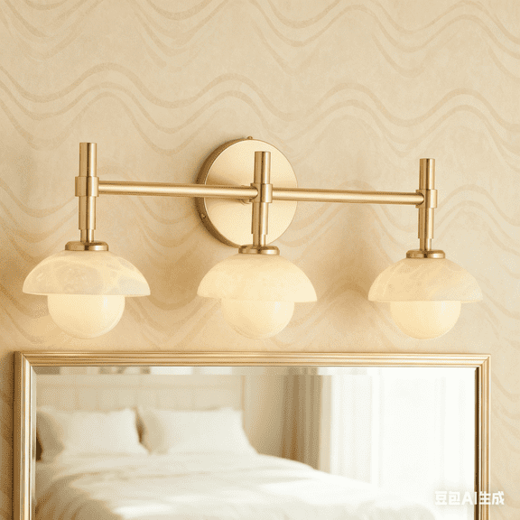 Opulent Glow Hand-Carved Alabaster Bathroom Sconce with Opal Shades,Wall Sconce for BathRoom,Living Room