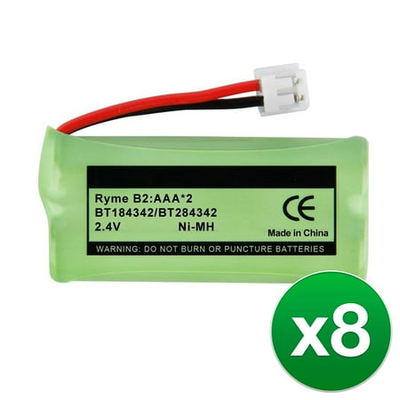Replacement Battery For VTech CS6309 / CS6328-3 Cordless Phones - BT166342 (750mAh, 2.4V, NiMH) - 8 Pack