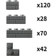 thumbnail image 5 of Masonry Profile Bricks Set Bulk 260 Pieces Building Blocks for House Construction Wall Multicolored MOC Parts Creative Toy Kit Compatible with Major Brand (Dark Gray), 5 of 6