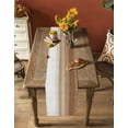 thumbnail image 4 of Hokiten Table Runners 48 Inches Long Dress Scarves, Brown White Ombre Farmhouse Kitchen/Dining Table Runner, Short Coffee Tablerunners, Vintage Farmhouse Abstract Striped 13x48 Inch, 4 of 7