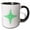 Black/White, variant on 3drose, Polygonal Isolated Colorful Abstract Mosaic Star Polygon, 11oz Two-tone Green Mug