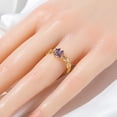 thumbnail image 3 of keepw Chic Purple Zirconia Four Leaf Flower Ring Gift And Has Sense Of . Adjustable, 3 of 6