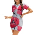thumbnail image 1 of Poppies By Eva Robe Évasée Col Carré Robe Élégante Mode Féminine Imprimée Coquelicot Artbyeva Flowerpower Nature, 1 of 5
