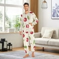 thumbnail image 6 of FORMRS Onesies Pajama for Adults Unisex Hoodie Winter Jumpsuit One Piece Sleepwear, Sizes S-2XL, Watercolor Cherry, 6 of 7