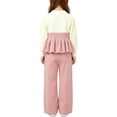 thumbnail image 7 of ITSAME Girls 2-Piece Long Sleeve Peplum Top and Pants Set Fall Winter Casual Knit Clothing Outfit Pink Size 5T, 7 of 7