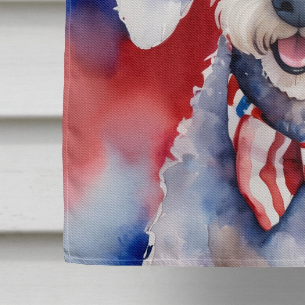 Bedlington Terrier Patriotic American House Flag 28 in x 40 in