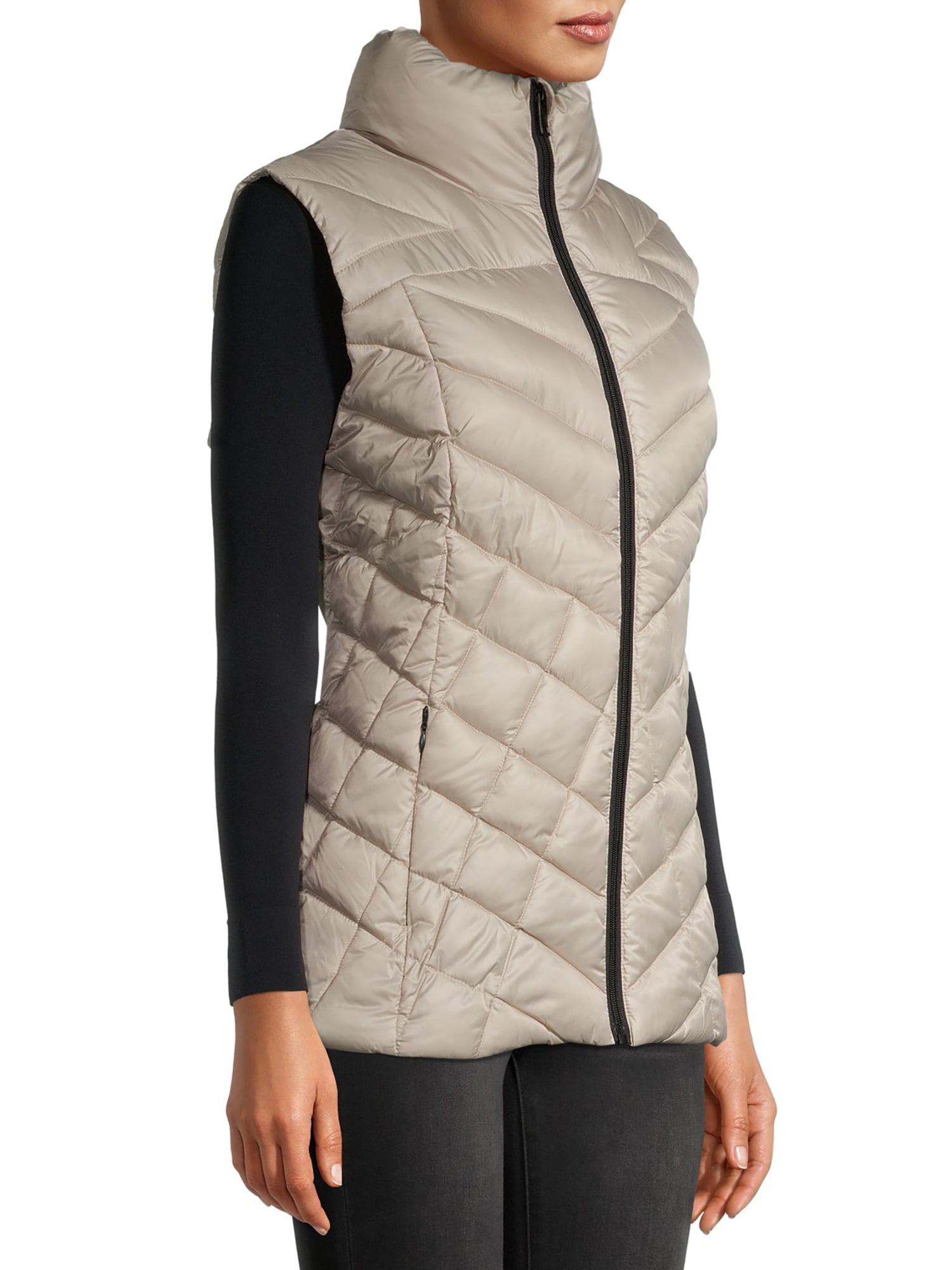 Chevron Quilted Puffer Vest - Walmart 
