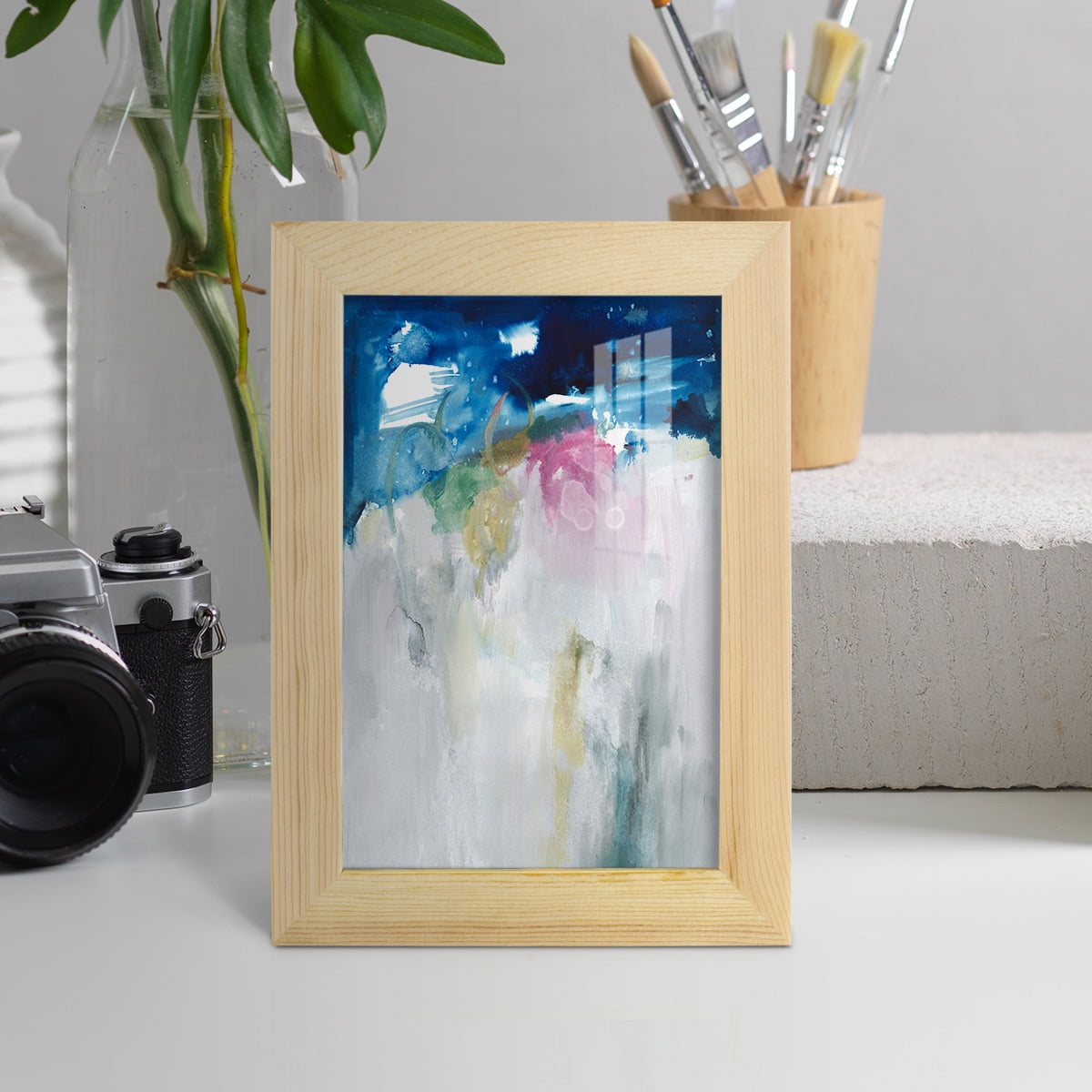 Rising I - Framed Print w/glass - Natural Wood