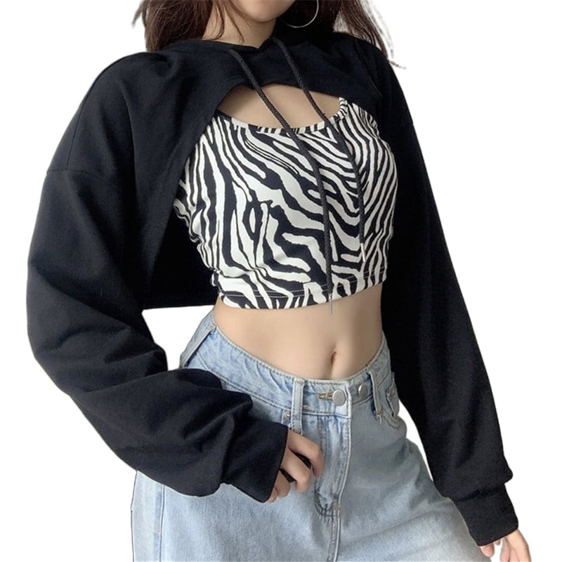 crop drawstring sweatshirt