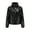 Black, variant on Womens Warm Long Sleeve Jacket Slim Winter Parkas Faux Leather Hoodless for Holiday