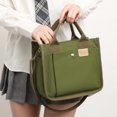thumbnail image 4 of Bolsa informal de lona con correa ajustable para el hombro, de mano para mujer, bandolera (verde) JShteea Para Estrenar, 4 of 7