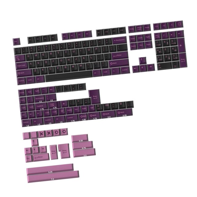 173 teclas Keycaps 87 / 96 / 980 / 104 / 108 Disposición Teclado mecánico Estilo , Disposición en inglés 2U, para MX Switch Cherry Profile Loto negro Sunnimix teclas mecánicas