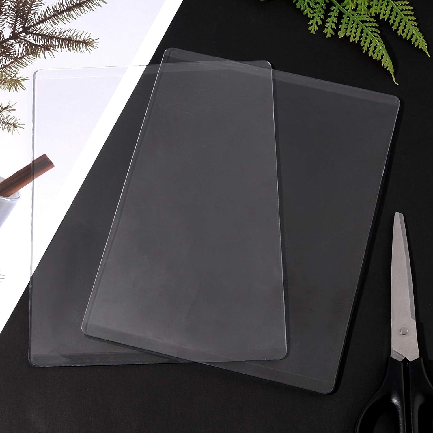 2PCS Acrylic Cutting Pads Transparent Die Cutting Plates Die Cutting Mat for Die Cutting Work Crafting -7.7 x 6 Inch Clear DIY