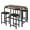 Black, variant on SYNGAR 5 Pieces Dining Table and Stools Set, Modern Counter Height Bar Table Set, Pub Bistro Set for 4, with Rustic Brown Tabletop, for Kitchen, Bar, Dining Room, D8734