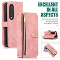 thumbnail image 2 of Dteck for Samsung Galaxy Z Fold3 Crossbody Wallet Case with Card Holder Zipper Pocket Lanyard Shoulder Strap, PU Leather Shockproof Protective Flip Cover for Galaxy Z Fold3 5G,Pink, 2 of 9