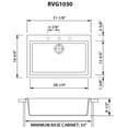 thumbnail image 2 of Ruvati RVG1030GR Epigranite 31-1/8" Drop In Single Basin Granite Composite Kitchen Sink -, 2 of 7