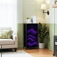 thumbnail image 2 of Dresser for Bedroom with 4 Storage Drawers Blurry silk dark purple moody dye texture Wavy irregular bleeding Dressers Chest of Drawers Steel Framed Fabric Closet Organizers for Living Room Hallway, 2 of 7