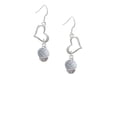 thumbnail image 2 of Delight Jewelry Silvertone 3-D Enamel Volleyball Spinner Open Heart French Earrings, 2 of 4