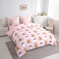 thumbnail image 3 of Feelyou Teens Gingerbread Man Twin Bedding Sets 7-Piece, Merry Christmas Bedding Comforter Set, Cartoon Buffalo Geometric Reversible Sheet Sets, Super Cozy Room Decor, 3 of 7