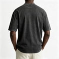 thumbnail image 5 of OIOLOYJM Oversized Vintage Washed Tshirts for Men Short Sleeve Crewneck Cotton Basic Tees Retro Loose Outdoor Solid Work Shirts Black L, 5 of 5