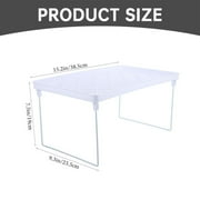 Stackable Plastic Kitchen Storage Shelf Foldable Rack - White Kitchen Cabinet Organizer and Storage Shelves Stackable Expandable Storage Racks for Counter Cabinet Pantry