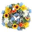 thumbnail image 4 of Corona artificial, corona de girasol de 17,7 pulgadas de diámetro, corona de girasol colgante, corona artificial elegante y estética, 4 of 12