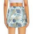 thumbnail image 4 of Uemuo Algae Corals and Seashells Pattern Women's Athletic Shorts High Waisted Running Shorts with Liner Pockets Gym Elastic Workout Shorts-Large, 4 of 9