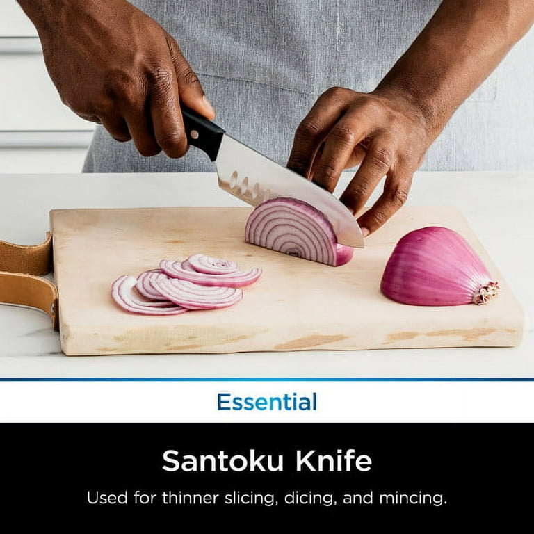 Ninja K32502 Foodi NeverDull System Chef Knife & Knife Sharpener Set,  Premium, German Stainless Steel, Black