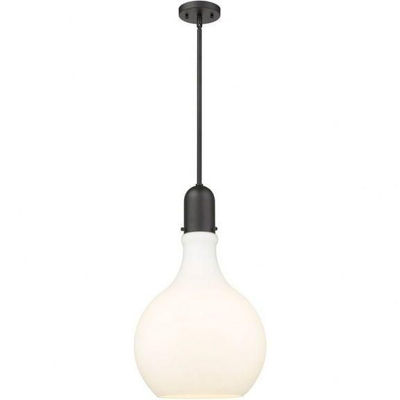 492-1S-BK-G581-14 Innovations Lighting Amherst - 1 Light Pendant In Industrial Style-22.75 Inches Tall and 13.75 Inches Wide-Matte Black Finish-Matte