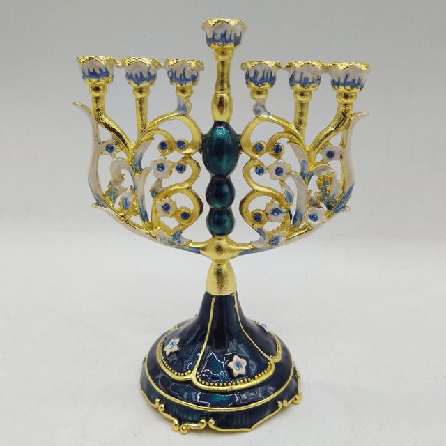 Candebro Vintage Macarena candelabros pintado a mano de Judaica