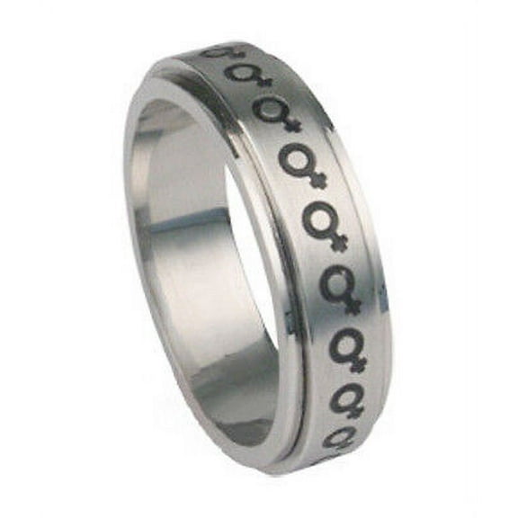 Pride Shack - Venus Female Symbol Spinner Ring - Ladies Women Lesbian Pride Ring