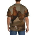 thumbnail image 5 of Sigee Oil Painting Chicken And Duck Print Men's Shirts Casual Button Down Short Sleeve Summer Beach Shirt Hawaiian Vacation Shirts Tee Shirt-XX-Large, 5 of 7