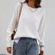 thumbnail image 5 of Suéteres para mujer Suéteres de otoño Cuello redondo Abrigo de moda Top Cuello redondo Suelto Manga larga Abrigo dividido Odeerbi ODB-5, 5 of 9