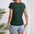 thumbnail image 5 of Kcolen Women Blouses for Work Summer Solid Color Short Sleeve T-Shirts V Neck Comfortable Pullovers Loose Fit Summer Outfits Clothes for Women, 5 of 6