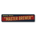 thumbnail image 2 of Master Brewer Novelty Sign, Metal Wall Decor - 4x18 inches, 2 of 4