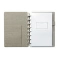 Martha Stewart Junior Discbound Notebook with Pocket, Ivory Pages, Soft Grey Lines, Gold Discs