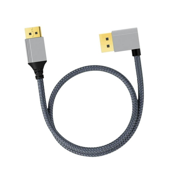 Cable DisplayPort DP1.2 Cable de conexión de vídeo Cable antiinterferencias 1M 4K Curva izquierda