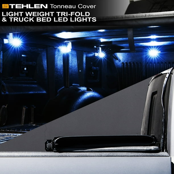 Stehlen 733469491125 Light Weight Hard Tri Fold Truck Tonneau Cover With Led Lights For 2005 2015 Toyota Tacoma Double Crew Cab 5 Feet 60 Short Bed Walmart Com Walmart Com